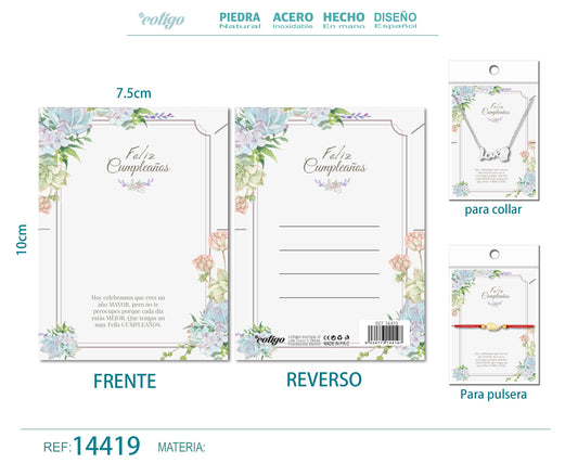 Tarjeta felicitación para Cumplea?o