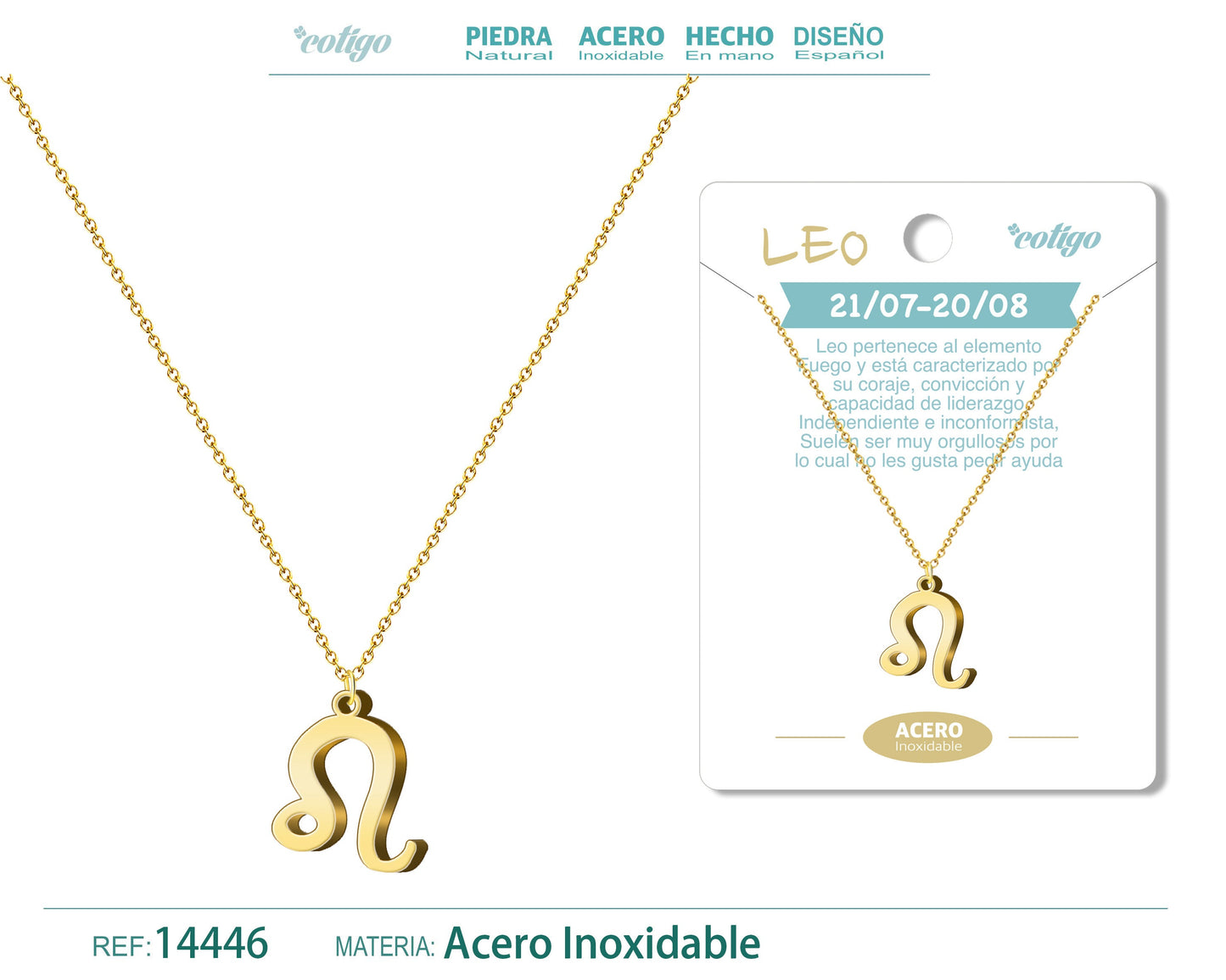 Collar Zodiaco Leo color Dorado