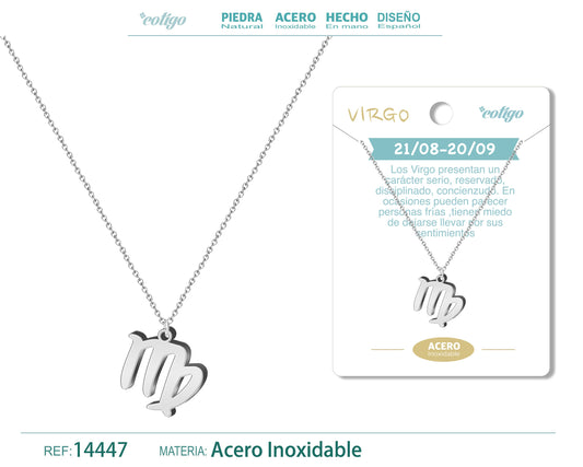 Collar Zodiaco Virgo color Plateado
