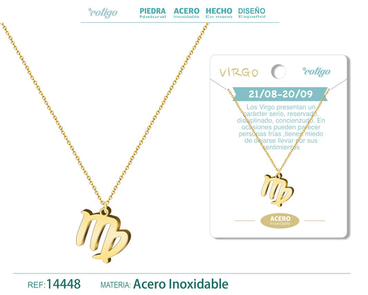 Collar Zodiaco Virgo color Dorado