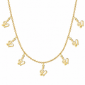 Collar con siete colgantes de nota musical en acero inoxidable dorado