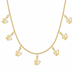 Collar con siete colgantes de nota musical en acero inoxidable dorado