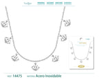 Collar con 7 Colgantes de Ojo Turco en Acero Inoxidable – vista principal del diseño 7 colgantes de ojo turco