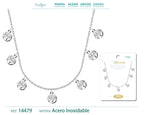 Collar con 7 Colgantes de Árbol de la Vida en Acero Inoxidable – vista principal del diseño 7 colgantes de árbol de la vida