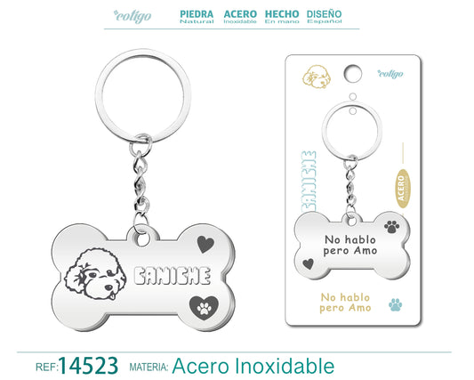 Llavero Acero de Perro Caniche