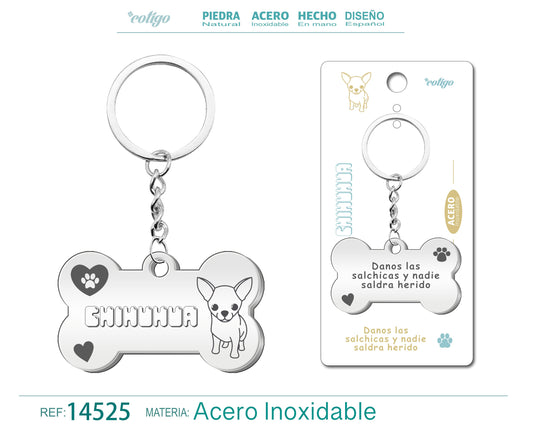 Llavero Acero de Perro Chiuahua