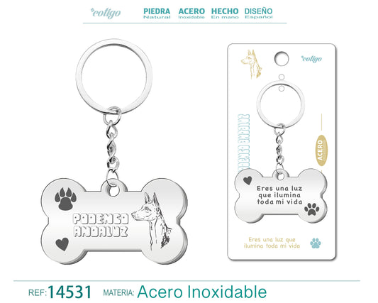 Llavero Acero de Perro Podenco Andaluz