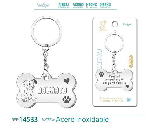 Llavero Acero de Perro Dalmata