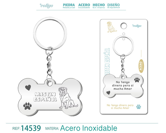Llavero Acero de Perro Mastin Espa?ol