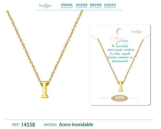 Collar letra I Color Dorado