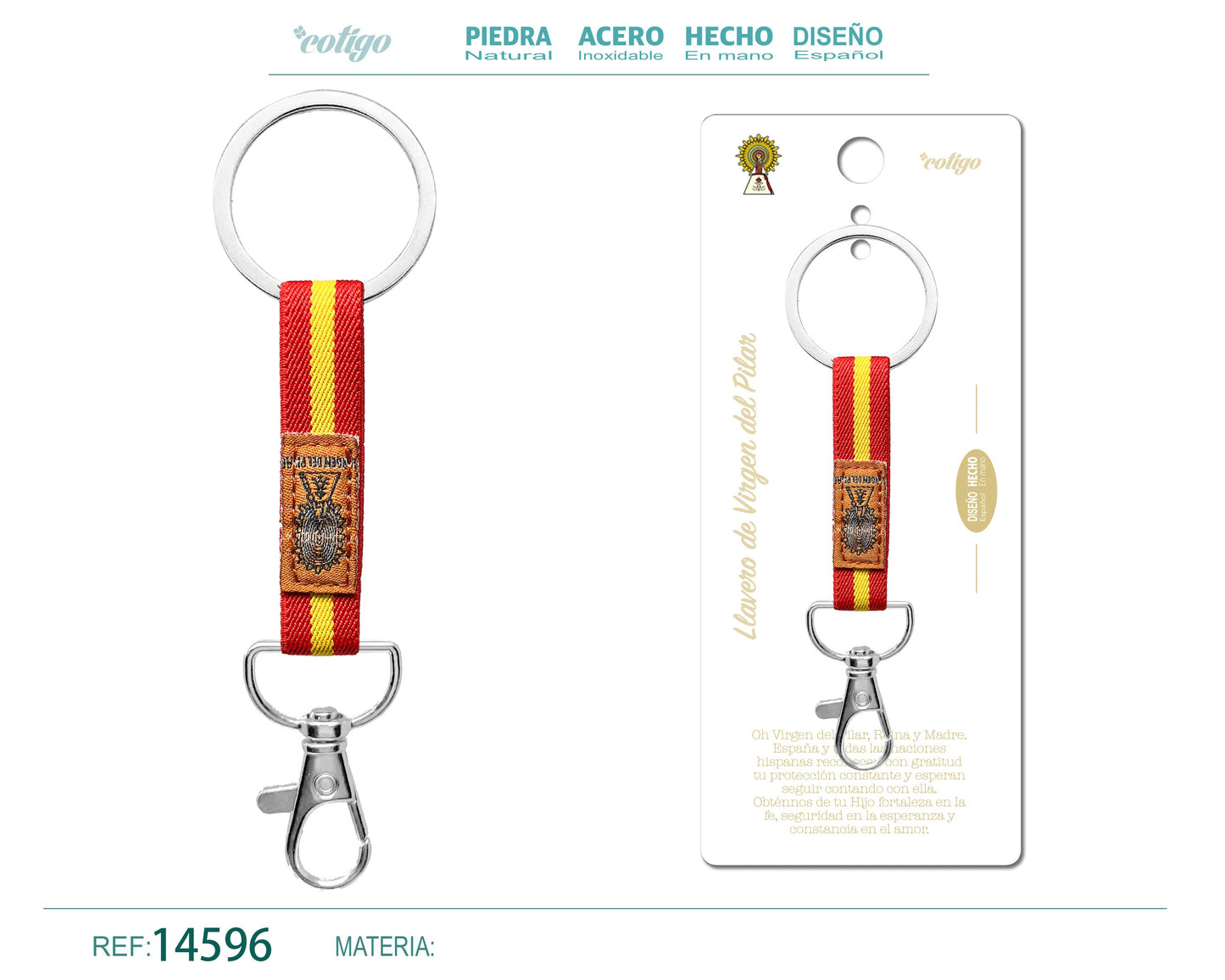 Llavero Virgen del Pilar - Bandera España