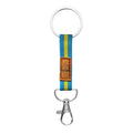 Llavero bandera de Asturias con trisquel en tela y acero inoxidable
