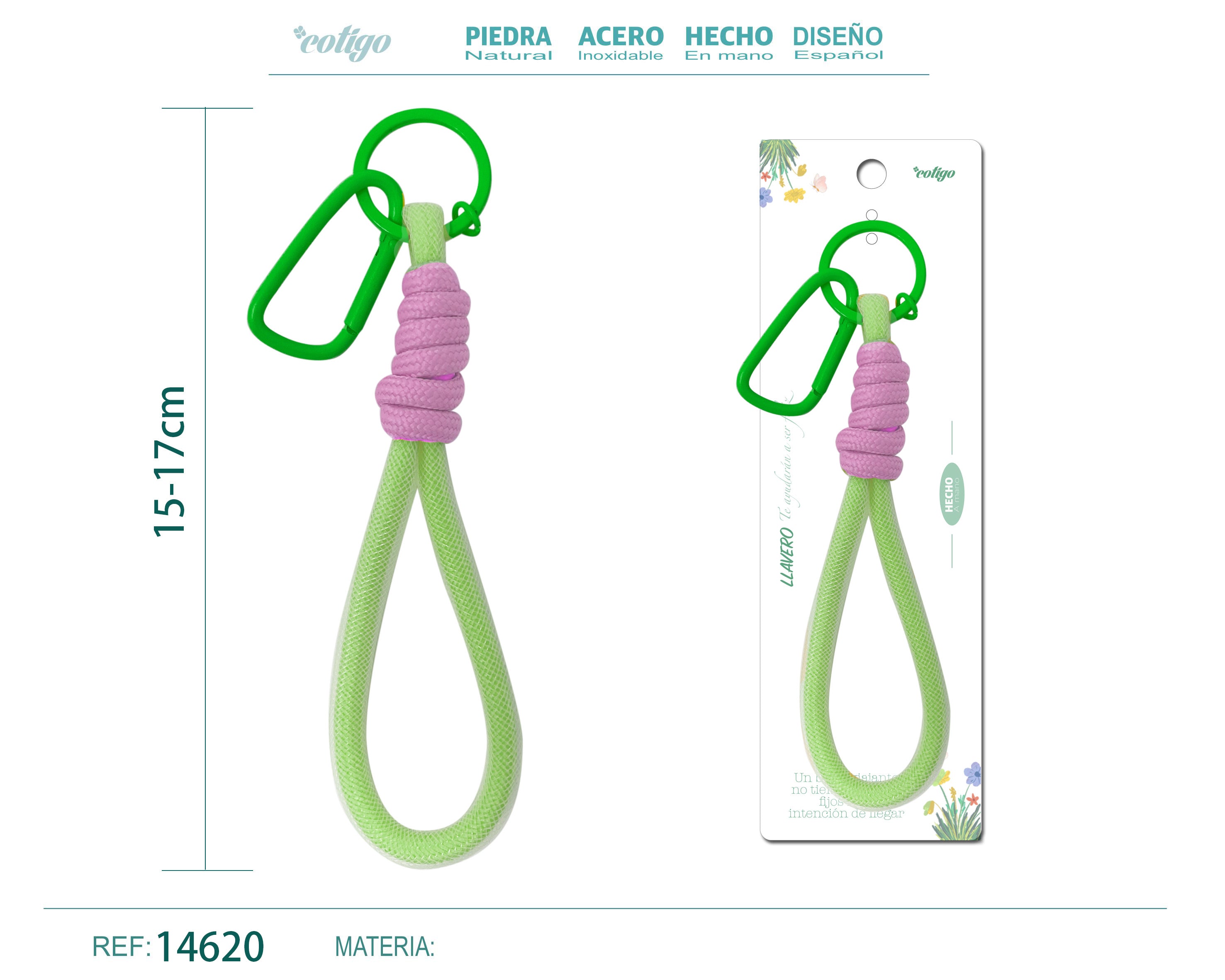 Llavero de cuerda color Macarrón - cotigo