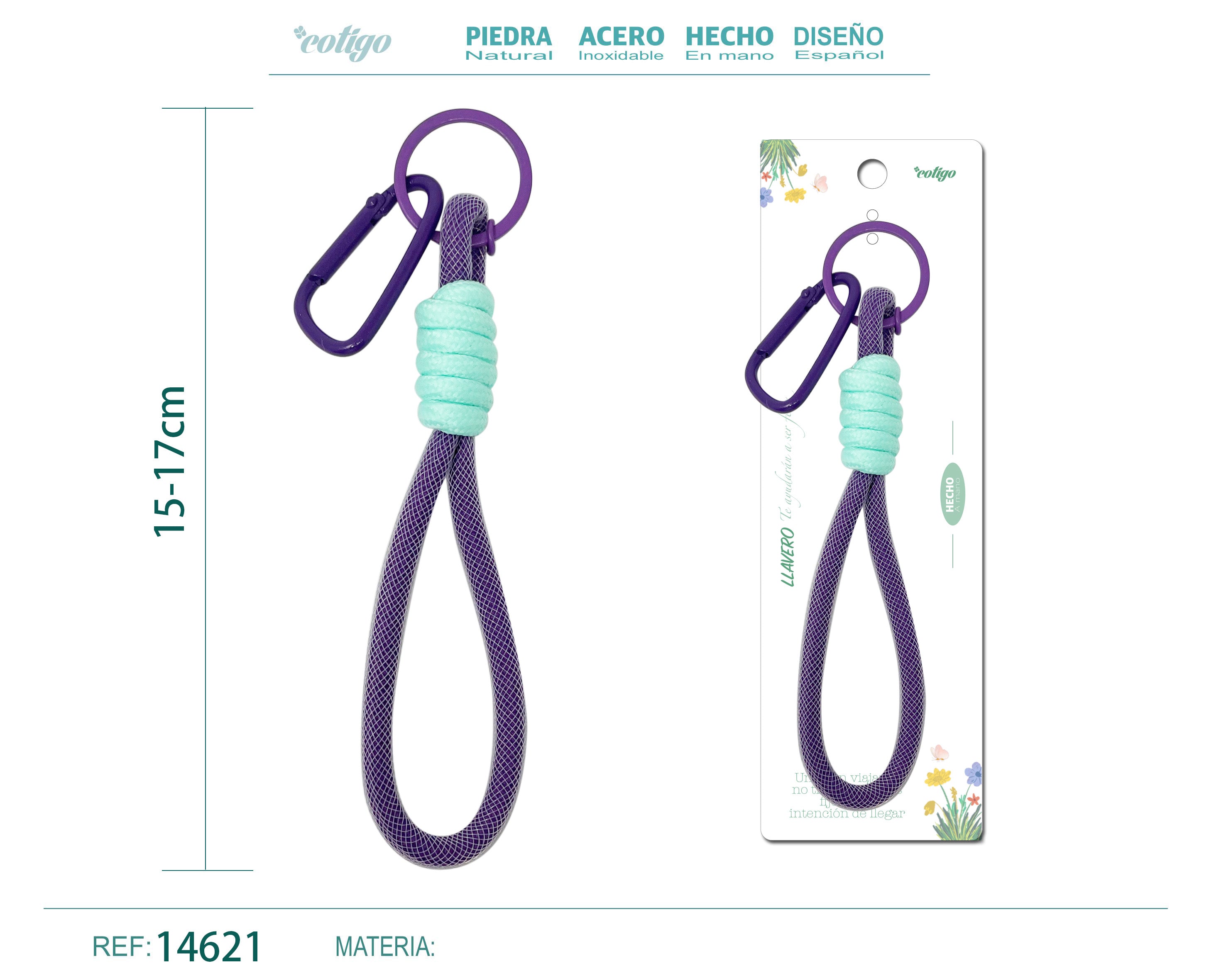 Llavero de cuerda color Macarrón - cotigo
