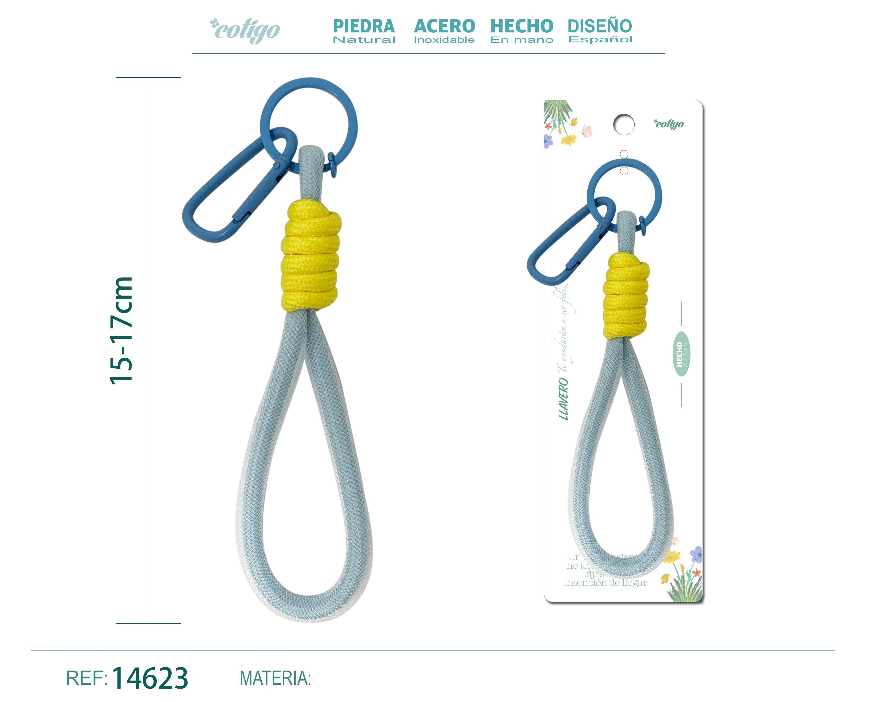 Llavero de cuerda color Macarrón - cotigo