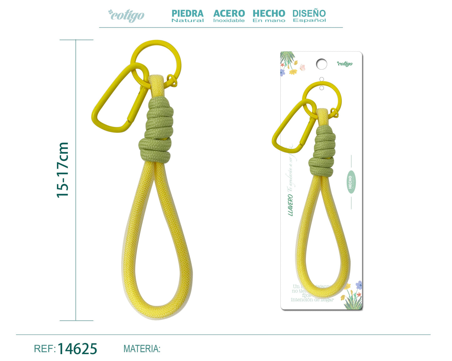 Llavero de cuerda color Macarrón