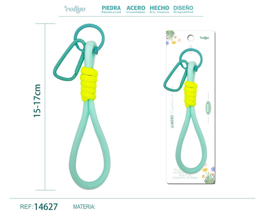 Llavero de cuerda color Macarrón