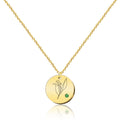 Collar Medalla Flor de Mes de Nacimiento textura