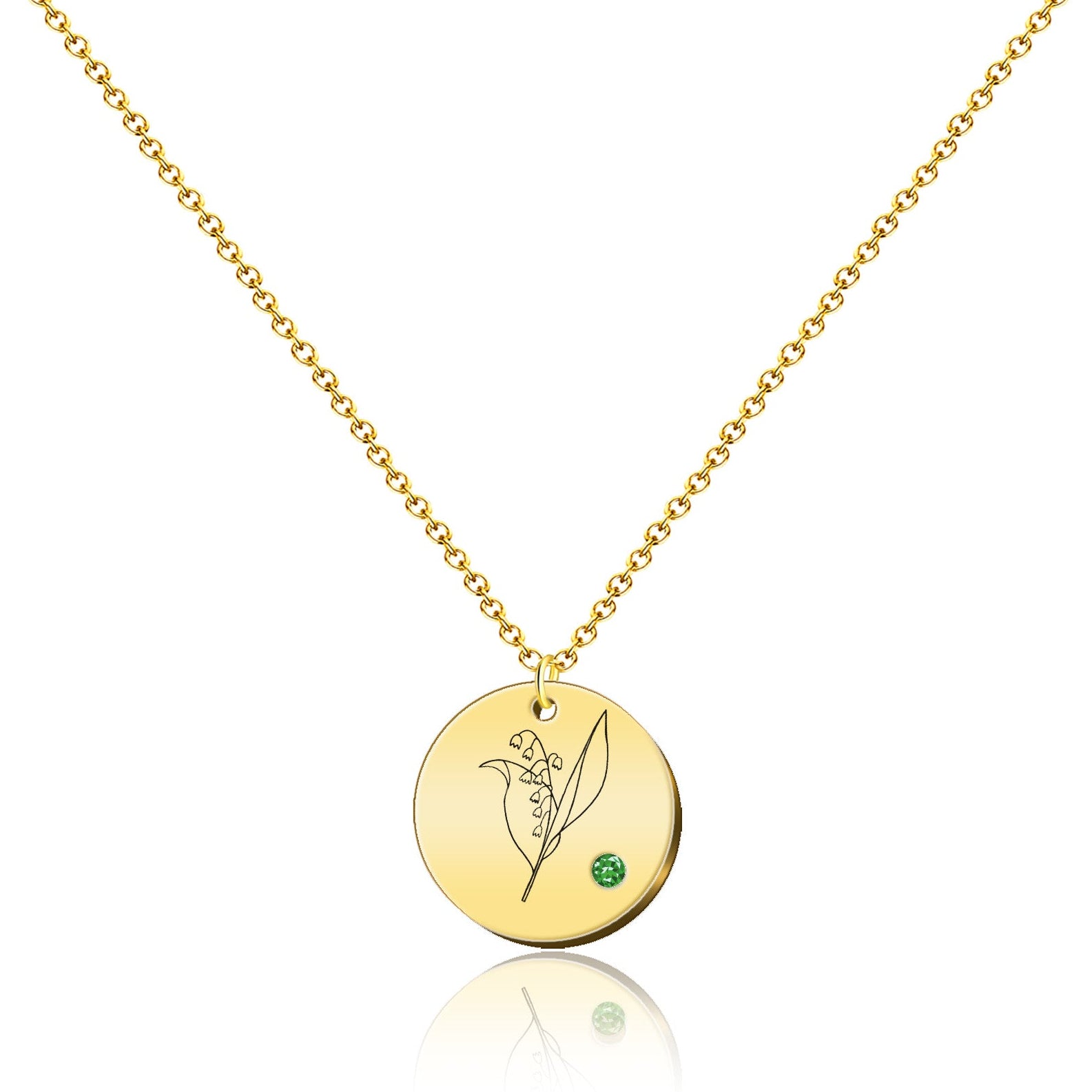 Collar Medalla Flor de Mes de Nacimiento