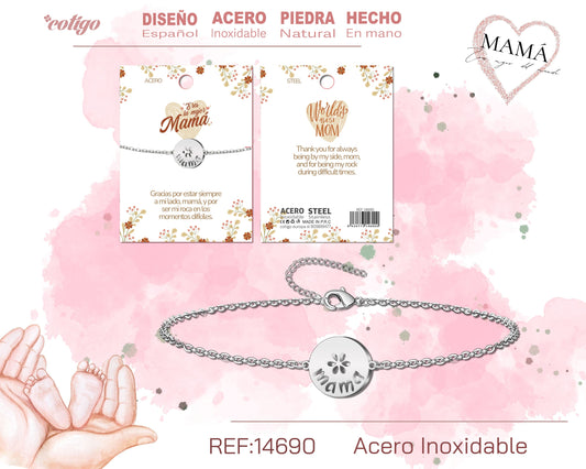 14690-Pulsera para Mamá color Plateado
