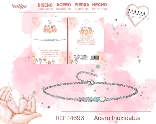 14696-Pulsera para Mamá color Plateado