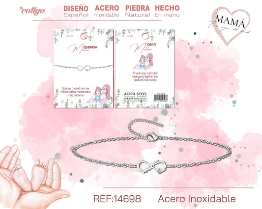 14698-Pulsera para Mamá color Plateado