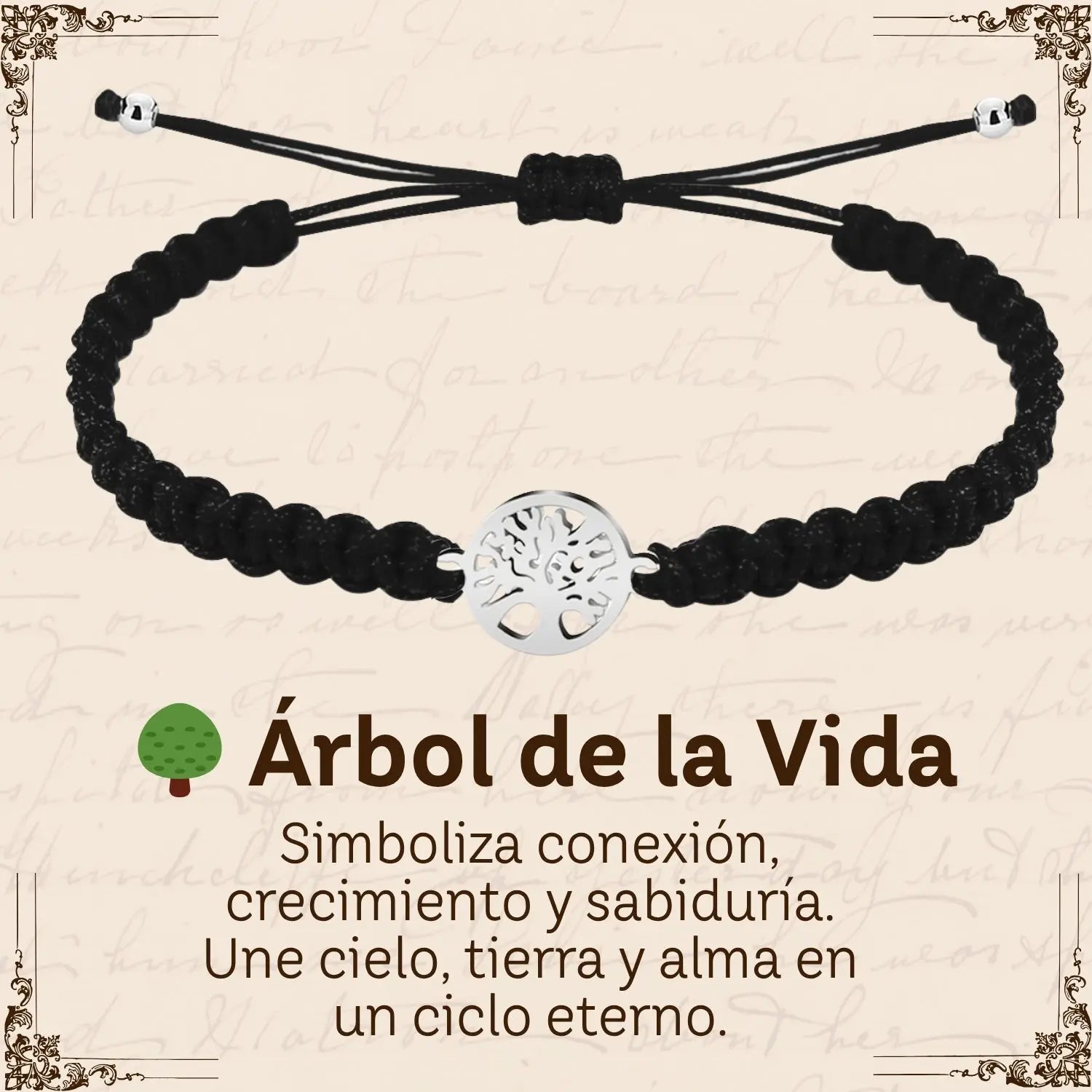 Pulsera Hilo Destino Hecho a Mano 🧵 con Amuleto de Suerte y Protección 🍀 en Acero Inoxidable 💎 - cotigo