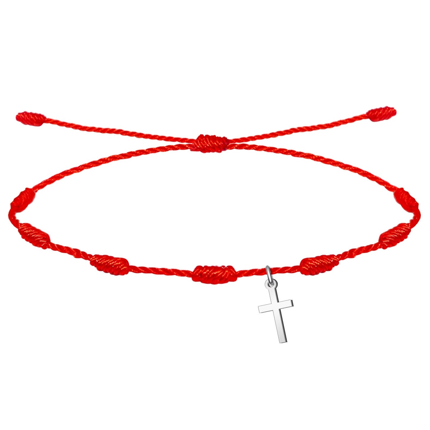 Pulsera 7 Nudos con Cruz Latina cotigo