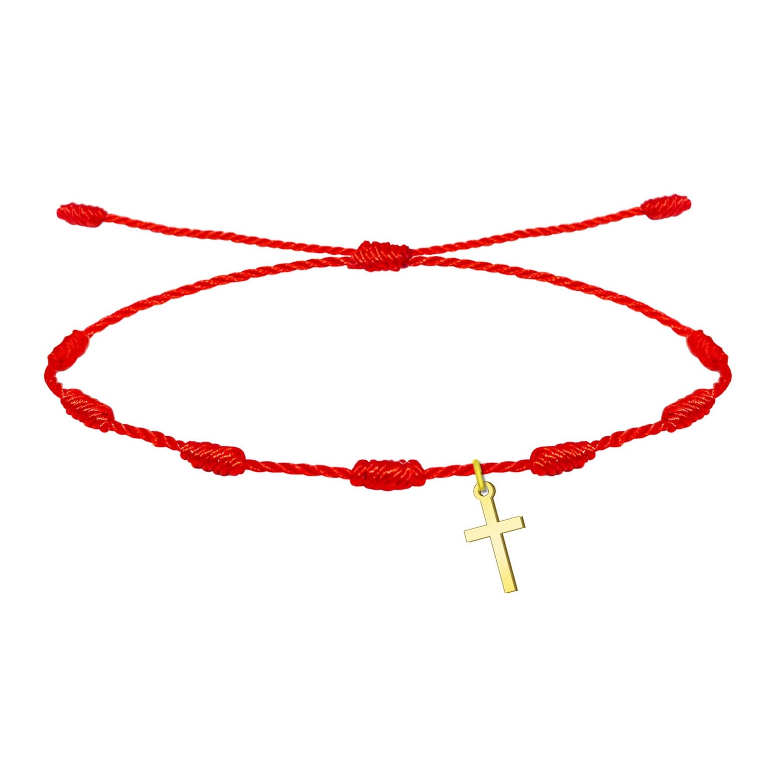 Pulsera 7 Nudos con Cruz Latina detalle