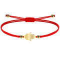 Pulsera de Hilo con Mano de Fátima en Acero detalle