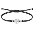 Pulsera Árbol de Vida Hilo Negro Acero Plateado