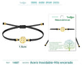 Pulsera Hilo encerado Negro-Arbol de Vida Dorado - cotigo