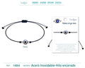 Pulsera Hilo Encerado con Ojo Turco en acabado negro – vista principal del diseño hilo encerado con ojo turco