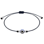 Pulsera Hilo Encerado con Ojo Turco en acabado negro – vista principal del diseño hilo encerado con ojo turco