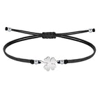 Pulsera de Hilo Encerado con Trébol de Cuatro Hojas en acabado plateado – vista principal
