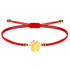 Pulsera de Hilo Encerado con Trébol de Cuatro Hojas en acabado dorado – vista principal