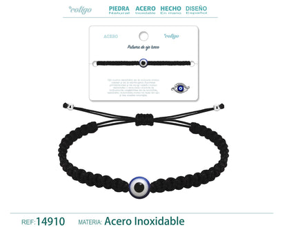 Pulsera Hilo Destino Negro-Ojo Turco