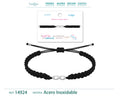 Pulsera Hilo trenzadoNegro-Infinito Plateado - cotigo