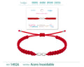 Pulsera Hilo trenzadoRojo-Infinito Plateado - cotigo
