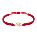 Pulsera Hilo Destino con Concha Acero Dorado