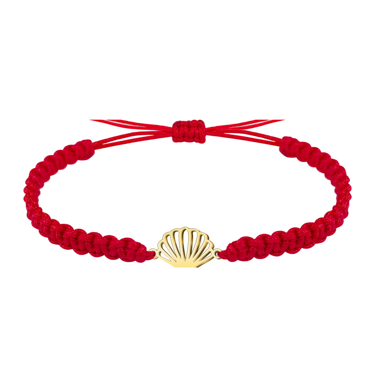 Pulsera Hilo Destino con Concha Acero Dorado