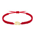 Pulsera Hilo Destino con Calavera Acero Dorado