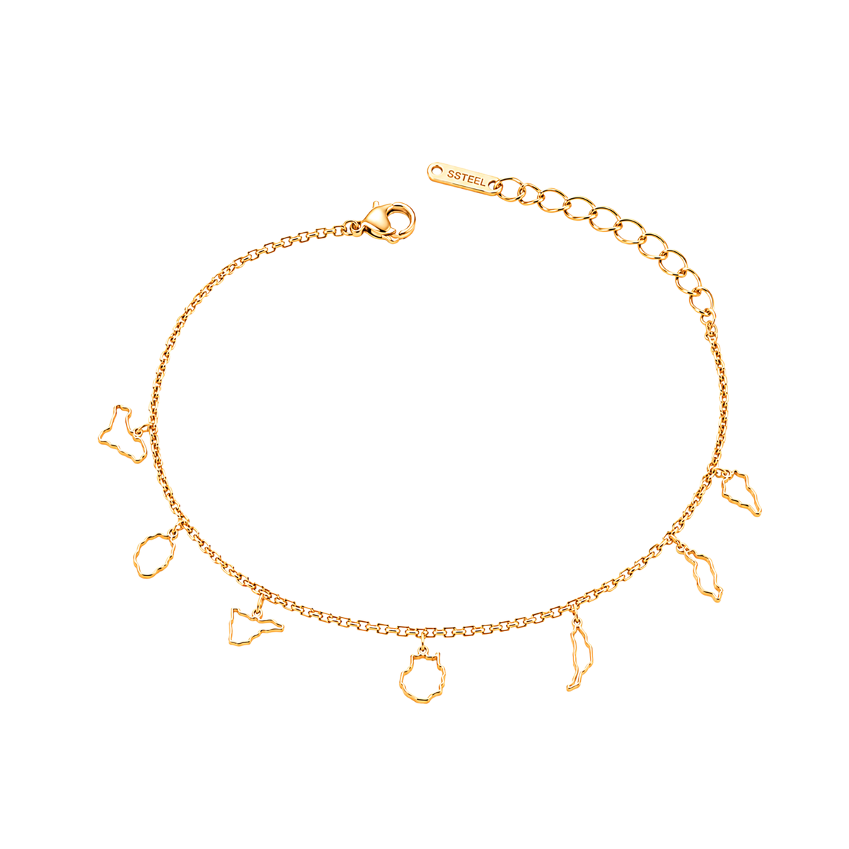 Pulsera 7 Islas Canarias Siluetas de Acero