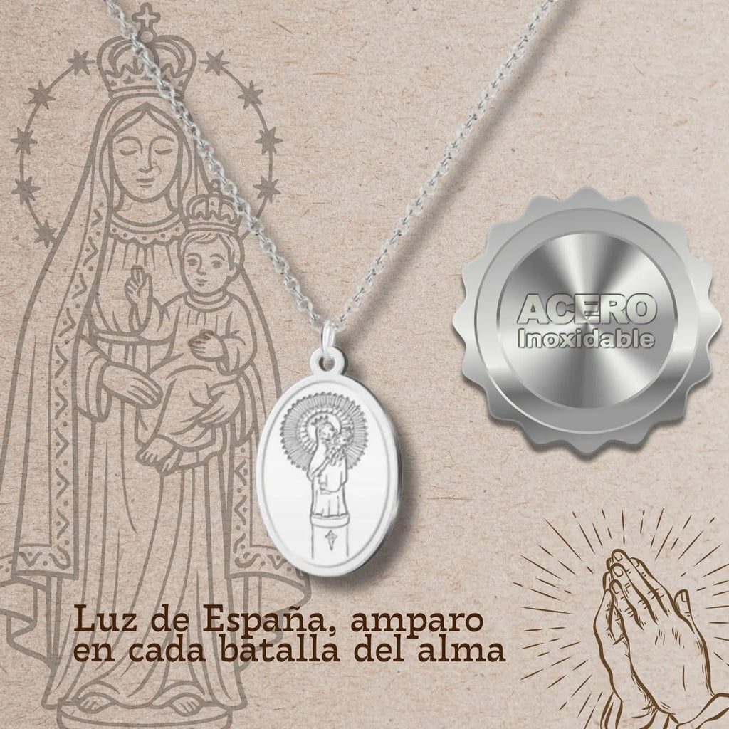 Collar Medalla Virgen del Pilar acabado