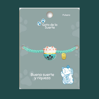 Pulsera Maneki-neko 🐱 |Pulsera Gato de la suerte| Amuleto de la suerte y protección | Hecha a mano con encanto oriental 💫