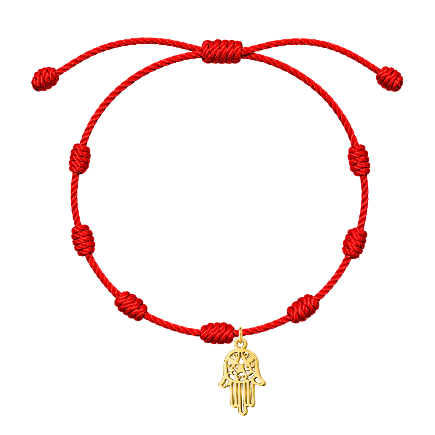 Pulsera 7 Nudos con Mano de Fátima en Acero Inoxidable