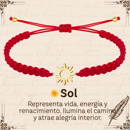 Pulsera Hilo Destino Roja Hecho a Mano 🧵 con Amuleto de Suerte y Protección 🍀 en Acero Inoxidable 💎