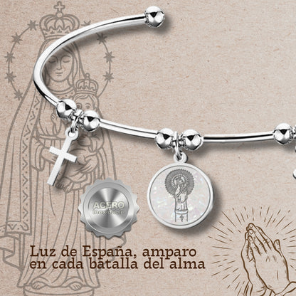 Brazalete Virgen de Pilar Acero plateado