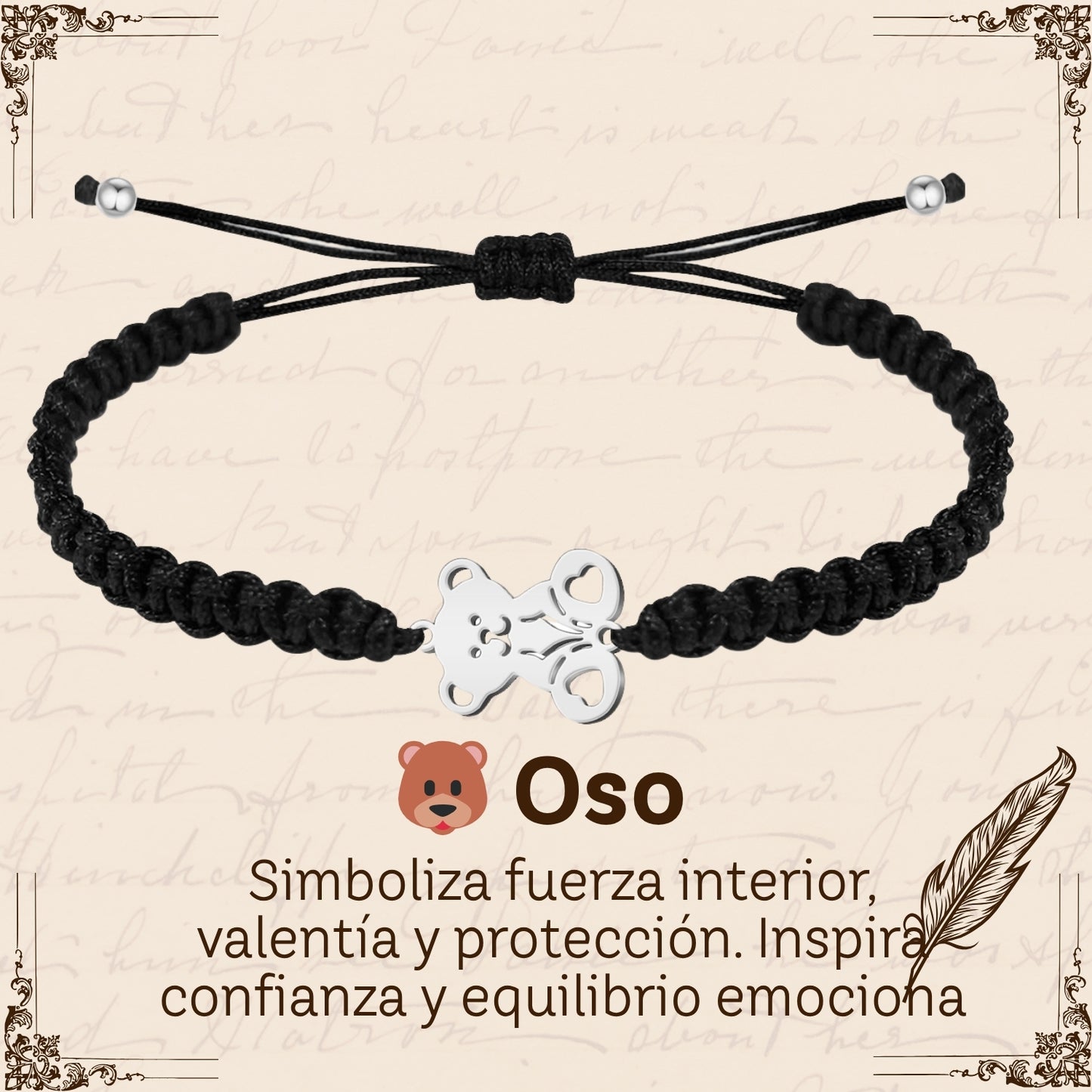Pulsera Hilo Destino Hecho a Mano 🧵 con Amuleto de Suerte y Protección 🍀 en Acero Inoxidable 💎
