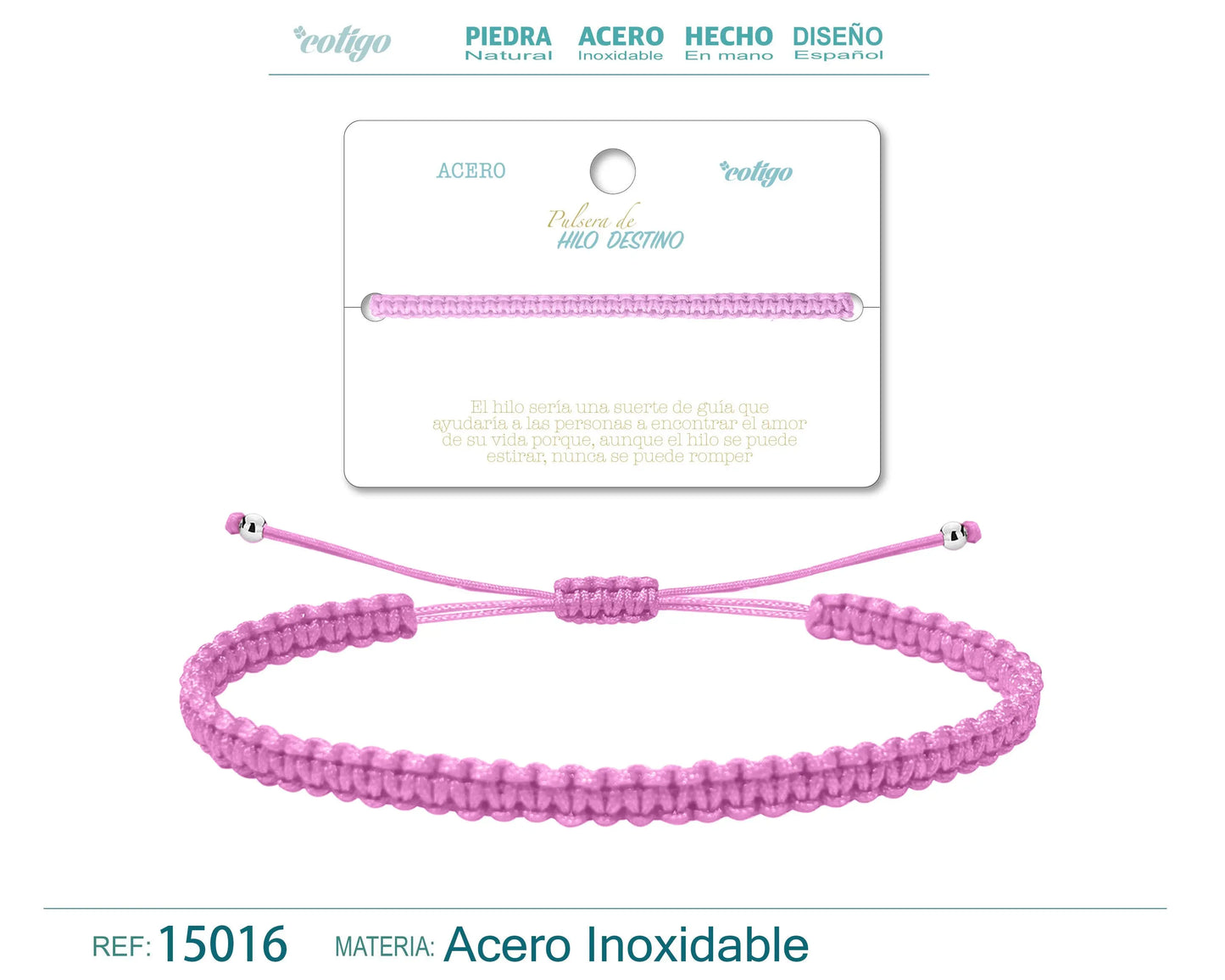 Pulsera Hilo destino color rosa - cotigo